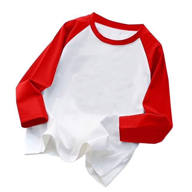 Chandail à Col Rond pour Bébé en Liquidation, Mode Fille et Garçon, Hauts Décontractés à Manches Longues, Hauts à Col Rond, T-Shirts Graphiques pour Filles, Rouge 150