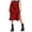 Red, variant on Fgnfyis Satin Midi Skirt Womens High Waist Solid Color Casual Slit Skirt with Elastic Waist Long Skirts for Women Mint Green M