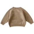 thumbnail image 5 of Sentmoon Cute Clothes Long Sleeve Crew Neck Solid Color Girls Pullover Stretchy and Flexible Loose Knitted 2025 Sweaters for Girls Fall and Winter Stylish for Cool Fall Days Beige 6 Months, 5 of 5
