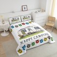 thumbnail image 4 of Erosebridal RV Car Bedding Full Comforter Set, Colorful Owl Down Comforter, Happy Camping Decor, Reversible 3 Pieces, 4 of 8