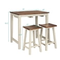 thumbnail image 2 of Gymax 3-Piece Bar Table Set Counter Pub Table& 2 Saddle Bar Stools w/ Hanging Design, 2 of 10