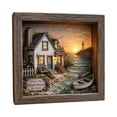 thumbnail image 2 of Sea Glass LED Light Box Wooden Frame Nautical Decor, 2 of 7