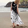 thumbnail image 2 of TJAZFJPA Robes de Gala pour Femmes Élégantes Mode pour Femmes Col Rond Décontracté Imprimé Pissenlit 3D Sans Poignets Poche Longue Robe Débardeur Robe Décontractée Robe Semi-Formelle Robe de la Saint-Valentin, 2 of 6