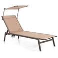 thumbnail image 2 of Costway Outdoor Chaise Lounge Chair with Sunshade 6-Level Adjustable Recliner Backyard, 2 of 9