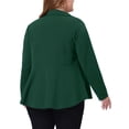 thumbnail image 3 of Agnes Orinda Women's Plus Size Blazer Button Notch Panel Ruffle Peplum Blazers 3X Dark Green, 3 of 6