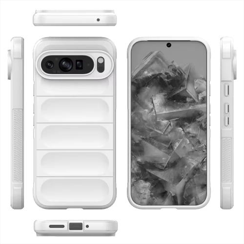 Color Liquid Silicone Matte Phone Case for Google Pixel 9 pro Skin Feel Armor Shockproof Protect Soft Cover - White