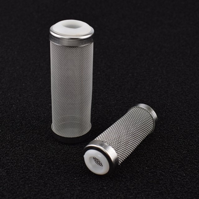 Langgg Système de Filtration pour Aquarium Entrée Maille Cylindre en Acier Inoxydable Réservoir de Poissons Crevettes Filet Pièces de Rechange L NO3