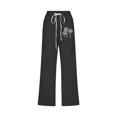 thumbnail image 4 of VEKDONE Pantalons Capri en Coton et Lin pour Femmes Imprimé Capri Noir TTG, 4 of 4