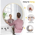 thumbnail image 4 of Bingirl 18-Inch Small Aluminum Alloy Frame High-Definition Eco-Friendly Gold Round Mirror for Bathroom (Over Sink), Entryway, and Vanity, 4 of 5