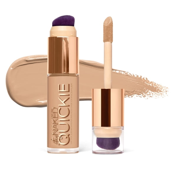Urban Decay Quickie 24HR Full Coverage Waterproof Concealer (20NN - Fair Neutral), Natural Matte Finish, Hydrating Vitamin E, Dual-ended Buffing Brush & Multi-use Applicator - 0.5 fl o