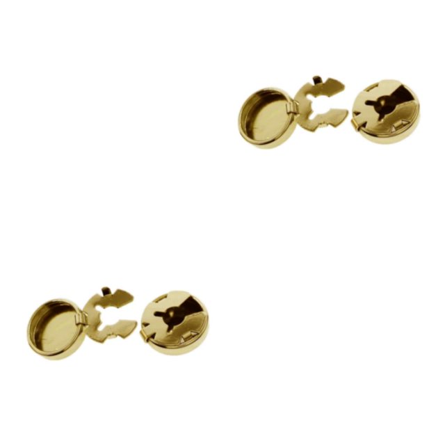 Transemion Round Men Cufflinks Cuff Button Covers 2 Suit Gift Business Pieces Men Gold 15mm Diameter 2Set
