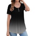 thumbnail image 2 of Baberdicy Ruched Tunic Tops for Women - Casual Short Sleeve Blouses (Leggings Matching, Spring/Summer Outfits) Black L, 2 of 5