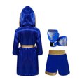 thumbnail image 2 of Moggemol Kids Girls Boys Boxer Clothes Boxing Robe And Print Shorts Gloves Set For Mma Kickboxing Royal Blue 16, 2 of 7