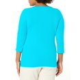 thumbnail image 4 of Hanes T-Shirt Raglan en Coton Extensible pour Femmes, TG, Turquoise Volant, 4 of 5
