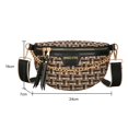 thumbnail image 3 of Chaînes en Laine PU Mode Sac Banane Sac de Poitrine (Blanc), 3 of 10