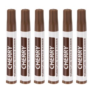 Uxcell Furniture Réparation des marqueurs de bois 6 Pack Cerise Touch Up Sticks de remplissage Marqueurs de peinture à base d'huile