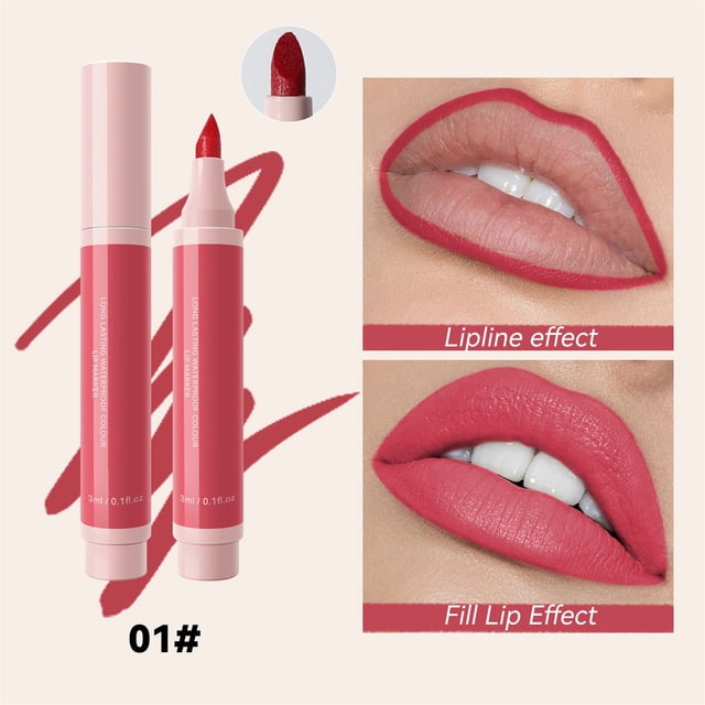 Crayon Contour des Lèvres Crayon Contour des Lèvres Facile à Colorer Stylo Rouge à Lèvres Longue Tenue Hydratant Incolore et Maquillage Multifonction 3 ml, Crayons Contour des Lèvres pour Femmes