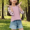 thumbnail image 4 of SERTG T-Shirt Mode Enfant Col Rond Manches 3/4 Imprimé Col Rond pour Été et Printemps 4-15 Ans (Rose Vif2,7 Ans), 4 of 7