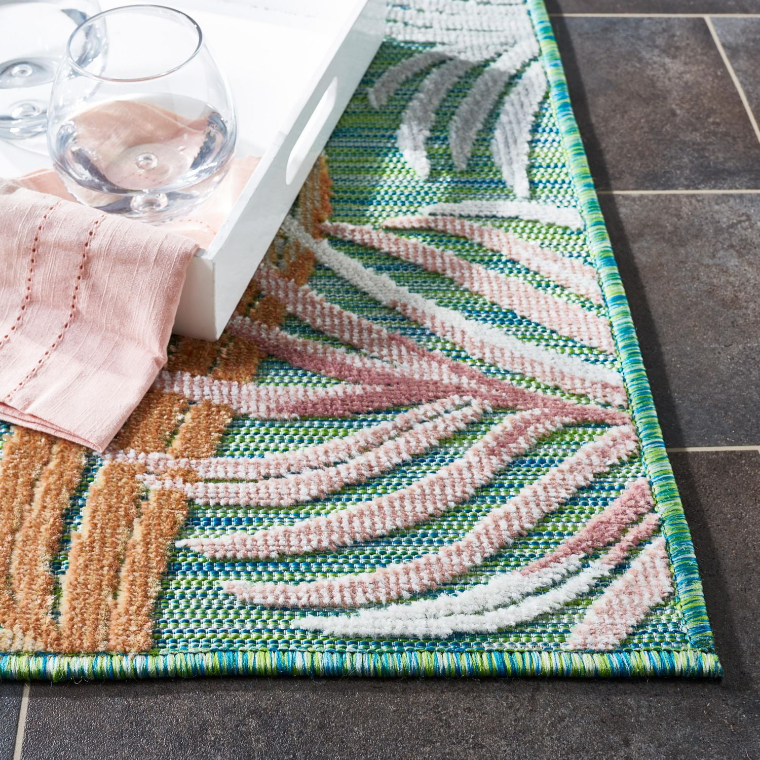 SAFAVIEH Cabana Oakley Floral Vines Outdoor Area Rug
