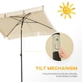 thumbnail image 4 of Outsunny 6.5x4ft Rectangle Patio Umbrella Aluminum Tilt Adjustable, Beige, 4 of 10
