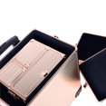 thumbnail image 4 of Chariot de Maquillage Professionnel en Aluminium Mobile 4 en 1 avec Compartiments et Roues Multiples, Or Rose, 4 of 6