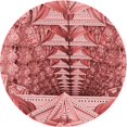 thumbnail image 1 of Ahgly Tapis Rond Lavable en Machine Intérieur Transitionnel Rouge, 7 Pieds Rond, 1 of 7
