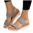 thumbnail image 1 of Sandales Espadrilles à Talon Compensé à Bride Arrière pour Femmes, Confortables, Extensibles, Plateforme, Marche, Chaussures d'Été pour le Travail, 1 of 6