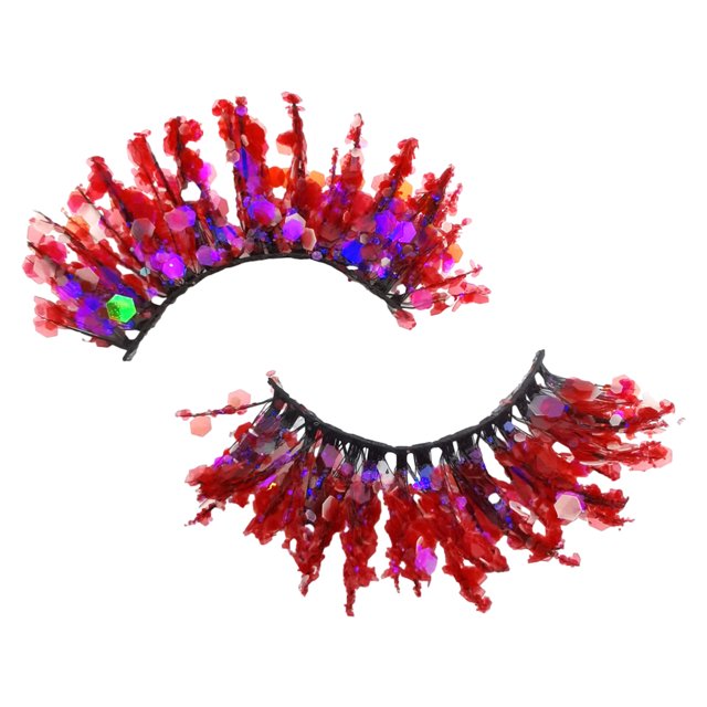 Decodeary 2piece Holiday Look With Glittery Eyelashes With Sequins Professional Q-45
