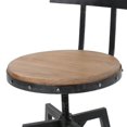 thumbnail image 2 of Miliies Smooth Back and Adjustable Rustic Industrial Bar Stool with Backrest and Solid Wood Seat - Swivel Counter Height Stool for Kitchen Island, Home Bar, and Dining Spaces, 2 of 7
