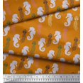 thumbnail image 2 of Soimoi Poly Georgette Fabric Jellyfish & Seahorse Ocean Decor Fabric Printed Yard 42 Inch Wide, 2 of 3