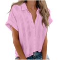 thumbnail image 1 of Birdeem Fashion Woman Causal Button Solid Blouse Short Sleeve T-Shirt Summer Tops, 1 of 12