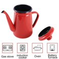 thumbnail image 4 of 1.1L Enamel Coffee Pot Hand Tea Kettle Induction Cooker Gas Stove Universal Red, 4 of 8