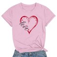 thumbnail image 1 of Meichang T-Shirts de la Saint-Valentin pour Femmes Mignons avec Cœur d'Amour T-Shirts Graphiques de Fête Manches Courtes Hauts Col Rond Coupe Ample T-Shirts Tendance T-Shirts, 1 of 3
