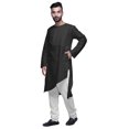 thumbnail image 4 of Atasi Kurta Long Asymétrique Indien pour Homme, Kurta Uni à Col Rond, Tenue de Fête, 4 of 5