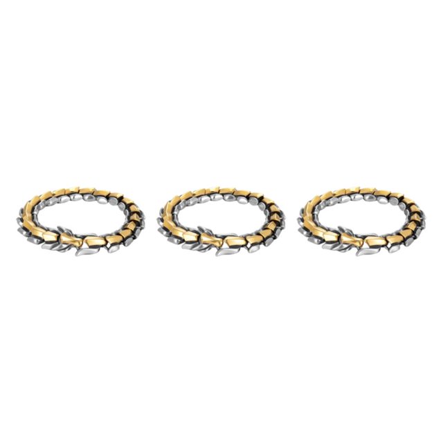 Thinsony Distinctive Gothic Punk Dragon Scale Bangle 48 inches Cool and Contemporary Light Gold 9.05 Inch 3Set
