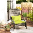 thumbnail image 2 of Outsunny Chaise Adirondack d'Extérieur en Rotin pour Foyer avec Coussin Vert, 2 of 10