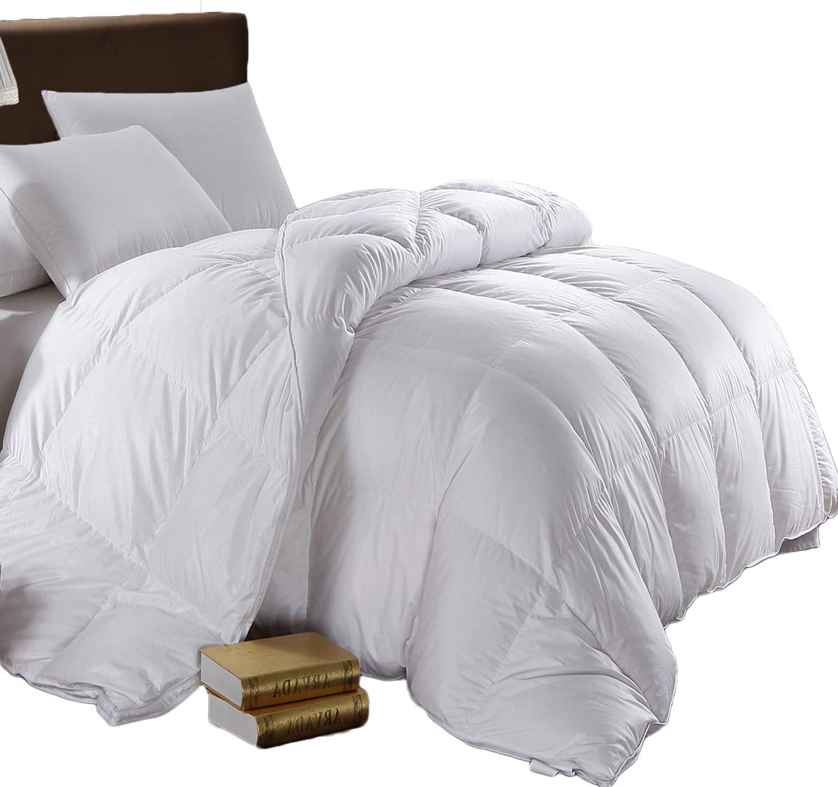 Wholesale Beddings Extra Warm Goose Down Comforter (Oversized Queen, 92x98) 500TC-Pure Cotton Shell, 55 Ounces of Fill, Solid Pattern Goose Down Duvet Insert