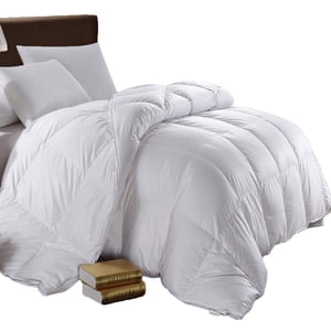 Wholesale Beddings Consolateur extra chaud d'oie vers le bas (surdimensionné de la Reine, 92x98) 500TC-Pure Coque de coton, 55 Ounces de remplissage, motif solide Insert de duvet d'oie vers le bas