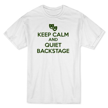 "Reste Calme et Calme dans les Coulisses" Image de Masques Comiques et Tragiques T-shirt Blanc pour Homme