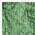 thumbnail image 4 of Soimoi Green Japan Crepe Satin Fabric Architectural Structure Architectural Decor Fabric Printed Yard 42 Inch Wide, 4 of 5