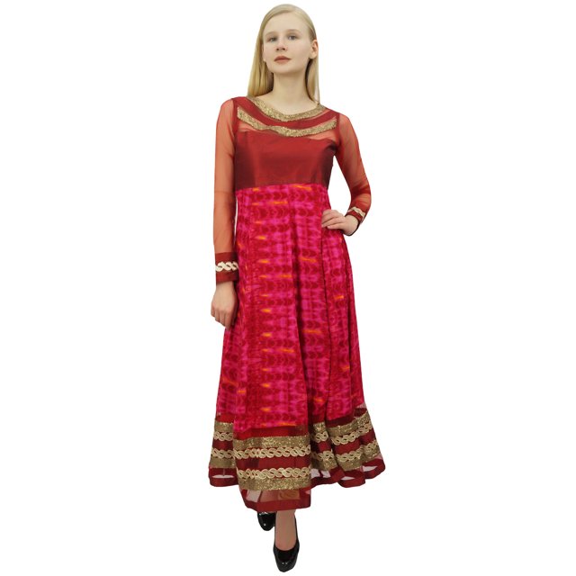 Phagun Kurti Anarkali Fuchsia Long pour Femme, Kurta à Manches Longues Maxi-22