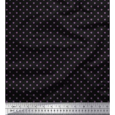 Soimoi Cotton Cambric Fabric Artistic Leaves Printed Fabric 1 Yard 56 Inch Wide