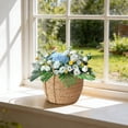 thumbnail image 5 of EGNMCR Tools&Home Improvement Pastorals Seaweed Woven Handmade Flower Basket With Handle Rattan Decorative Flowerpot A Basket, 5 of 5