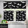 thumbnail image 4 of Halloween Bat Kitchen Curtains and Valances 3 Piece Set,Valance Curtains for Kitchen Windows Halloween Kitchen Curtains Tiers and Valances for Cafe Living Room Window Decoration, 4 of 5