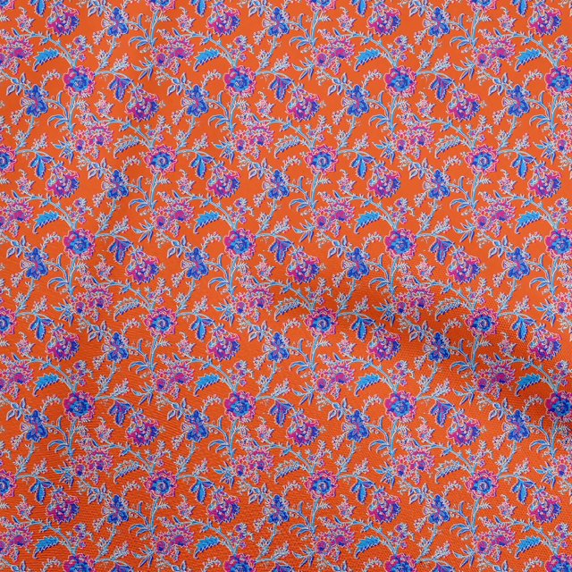 oneOone Velvet Red Fabric Floral Sewing Material Print Fabric By The Yard 58 Inch Wide