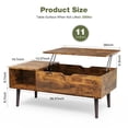 thumbnail image 4 of EDX Table Basse Moderne à Plateau Relevable avec Compartiments de Rangement Cachés, Tablettes Ajustables pour Salon, Petits Espaces, Brun Rustique, 4 of 10
