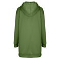 thumbnail image 3 of BADHUB Robe à Capuche à Cordon à Manches Longues Surdimensionnée pour Femmes, Robe Chandail à Capuche de Couleur Unie Ample Décontractée Tunique Chandail à Enfiler Robes Midi avec Poches Offres Prime Day Vert G, 3 of 5