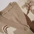 thumbnail image 4 of Qertyioot Mens Cardigan Zip Up Men's Button V-Neck Print Sweater Knit Top Jacket, 4 of 7