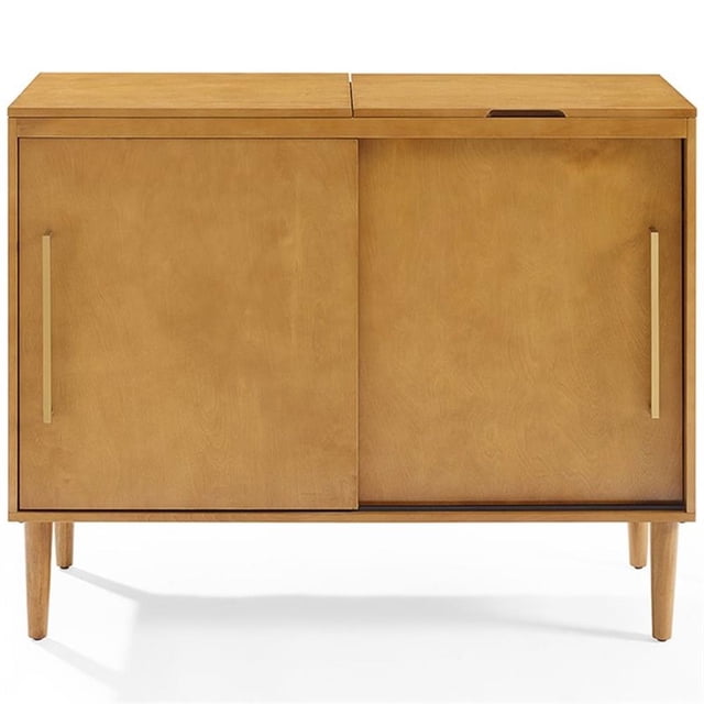 Crosley Furniture Table Console Multimédia en Bois Everett, Brun Gland