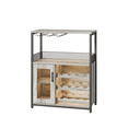 thumbnail image 1 of Wine Bar Rack Cabinet with Detachable Wine Rack, Bar Cabinet with Glass Holder, Small Sideboard, Buffet Cabinet with Mesh Door, Wine Storage Cabinet with Storage, 1 of 3